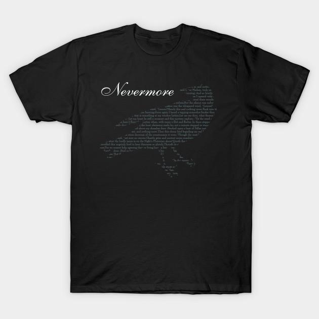 

Men Black Print T-shirt Quoth The Raven No-Cut Transfer Paper Print Cotton Tshirt L чорний