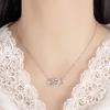 925 Sterling Silver Personality Creative Bond Love Zircon Necklace Birthday Party Anniversary Gift