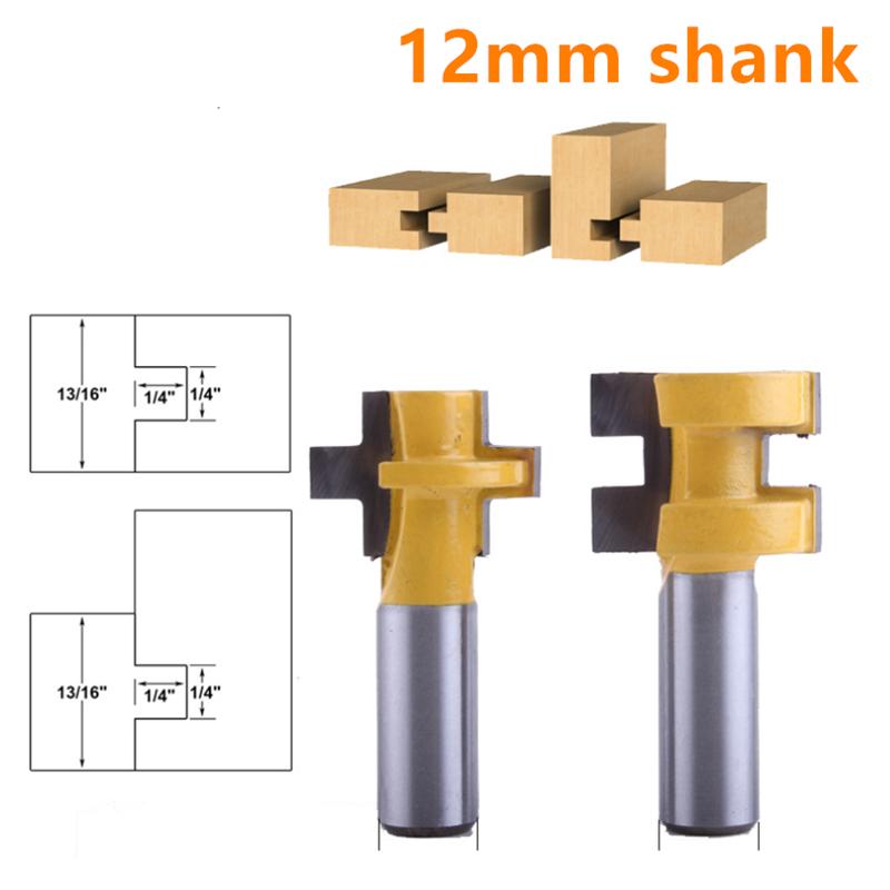 2pcs 6mm 1/4inch 8mm Shank T-Slot Square Tooth Tenon Milling Cutter Carving Knife Router Bits for Wood Tool Woodworking