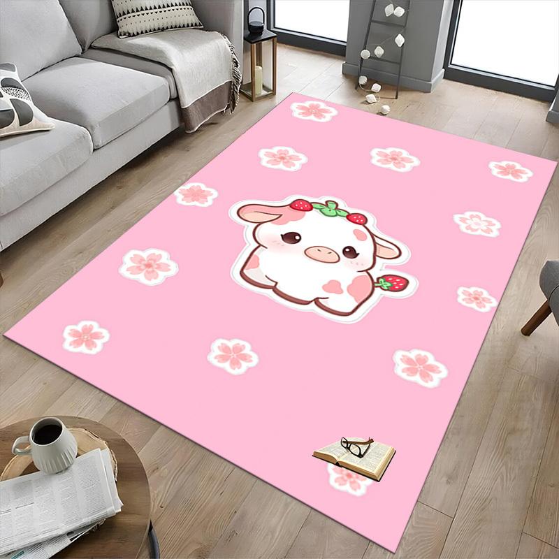 1pc cow strawberry Carpet Office Rug Outdoor Mat Home Decor Area Carpet Festival Gift