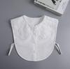 Women Embroidery Lace Detachable Lapel Fake Collar Shirt White Ruffles False Collar Woman Removable False Blouse Nep Kraagie