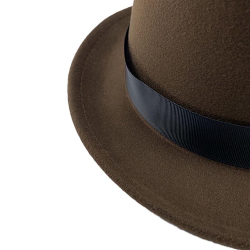 British Style Adult/Teens Derby Hat Prom Carnivals Party Costume Felt Magician Hat for Carnivals Show Rave Party