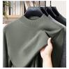 Men's Stand-Up Collar Wool Blend Sweater - Warm, Basic Style for Autumn/Winter