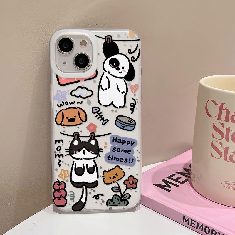 Frosted Cat-Themed iPhone Case for 13/14/15/16/17PROMAX - Fun & Soft Design!
