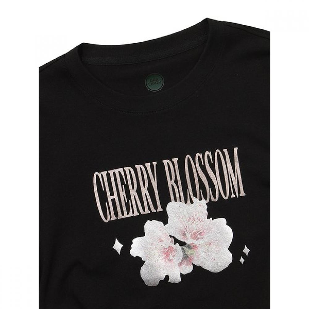 BBC EARTH Cherry Blossom T shirT  Black    24ss