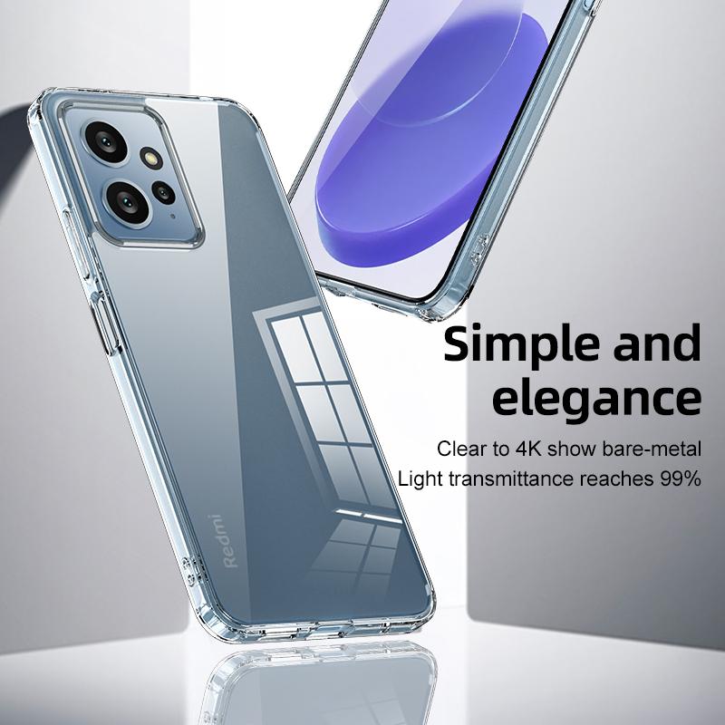 For Xiaomi Redmi Note 12 4G Airbag Protection Phone Case Anti-Dust PC+TPU Slim Phone Cover