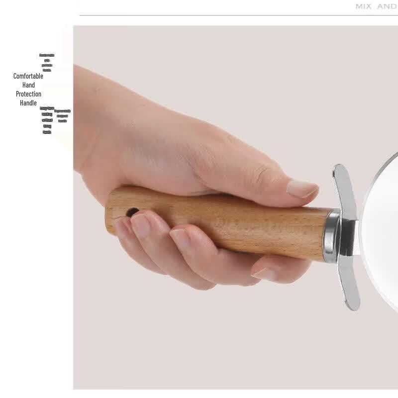 MDNG Wooden Handle Stainless Steel Pizza Tool Set
