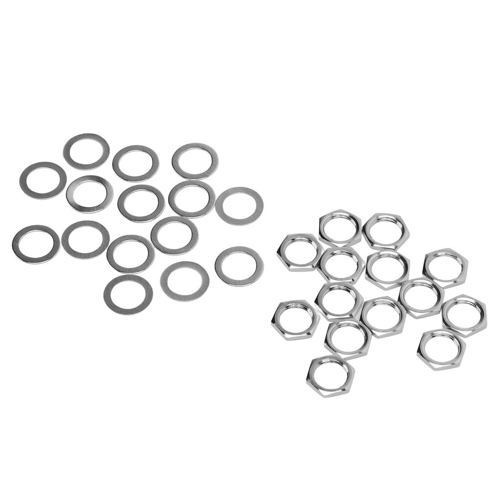 G3 8 Female Thread Nuts Metal Washer Kit Instrument Jack Fasteners for Electric Guitar Bass
