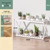 Hualongdun Bamboo Trapezoidal Floor Flower Stand