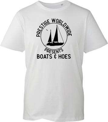 Prestige Worldwide T-Shirt Mens Black Cotton Boats & Hoes Funny Movie Quote Top