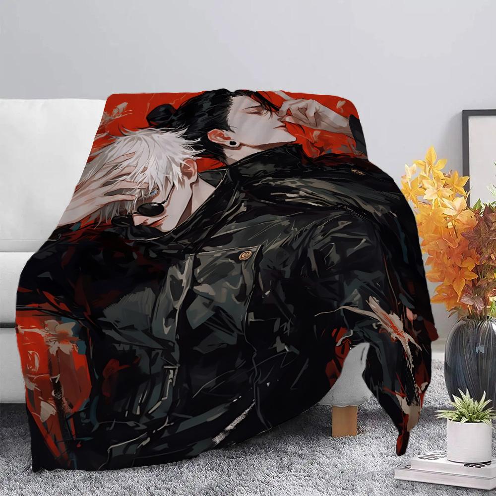 Anime Jujutsu Kaisen  Printed Picnic Blankets Warm Blanket Gojo Satoru Soft and Comfortable Blanket Home Travel Birthday Gift