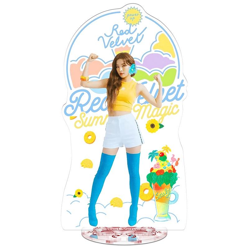 Exquisite Red Velvet Acrylic Standee Featuring Yeri Irene For Elegant Table Decor