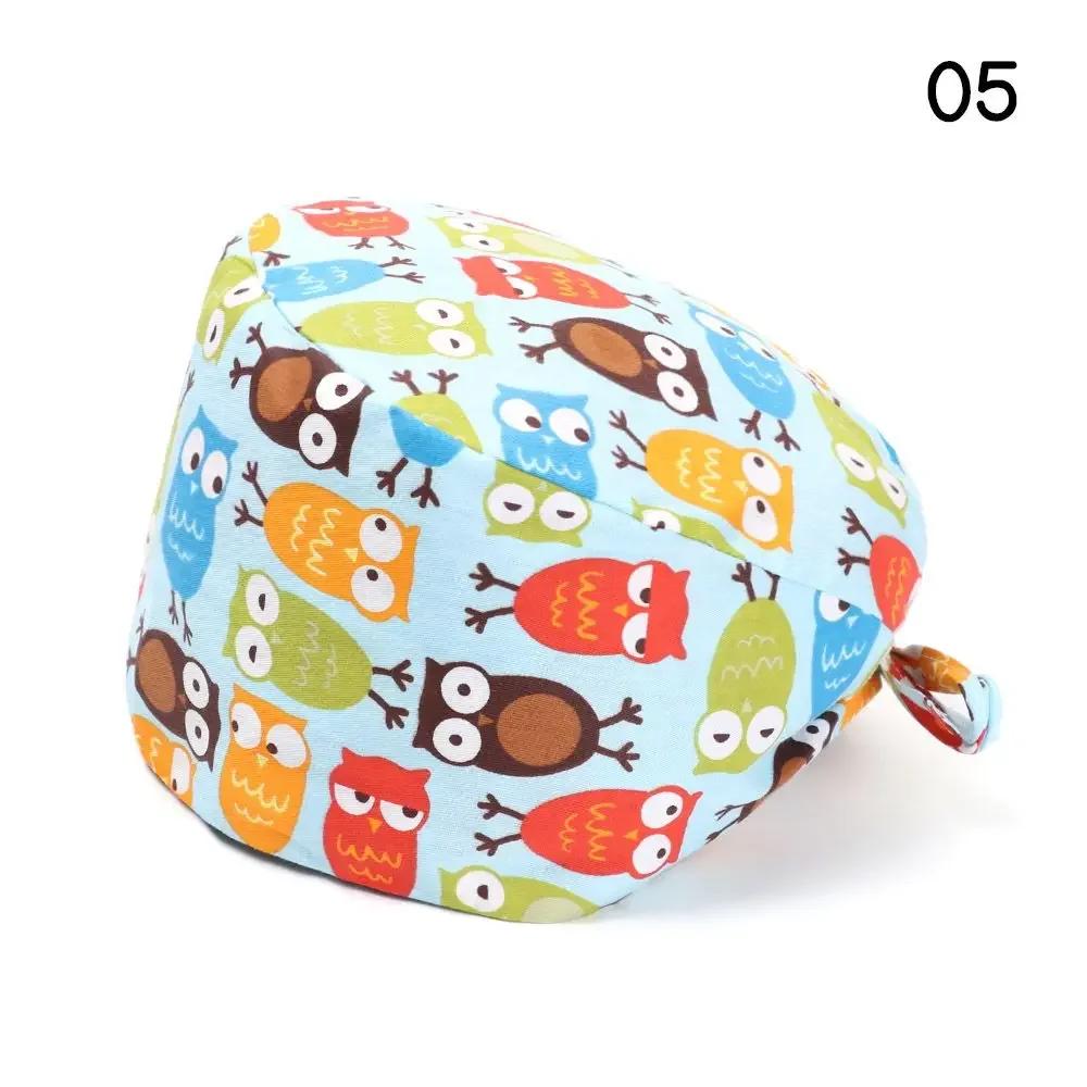 Adjustable HeadCover With Sweatband Men Women Bouffant Hat Pure Colour Cotton Hats Surgical Scrub Cap