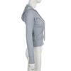 Gray Street Style Zip Up Hooded Sweatshirt Slim Fit Women S Casual Top