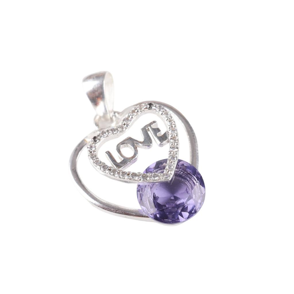 Iolite Gemstone 925 Sterling Silver Jewelry Zircon Pendant Gift For Girlfriend CZP-3-10