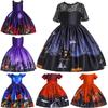 Kids' Halloween Witch Cosplay Cartoon Print Dress