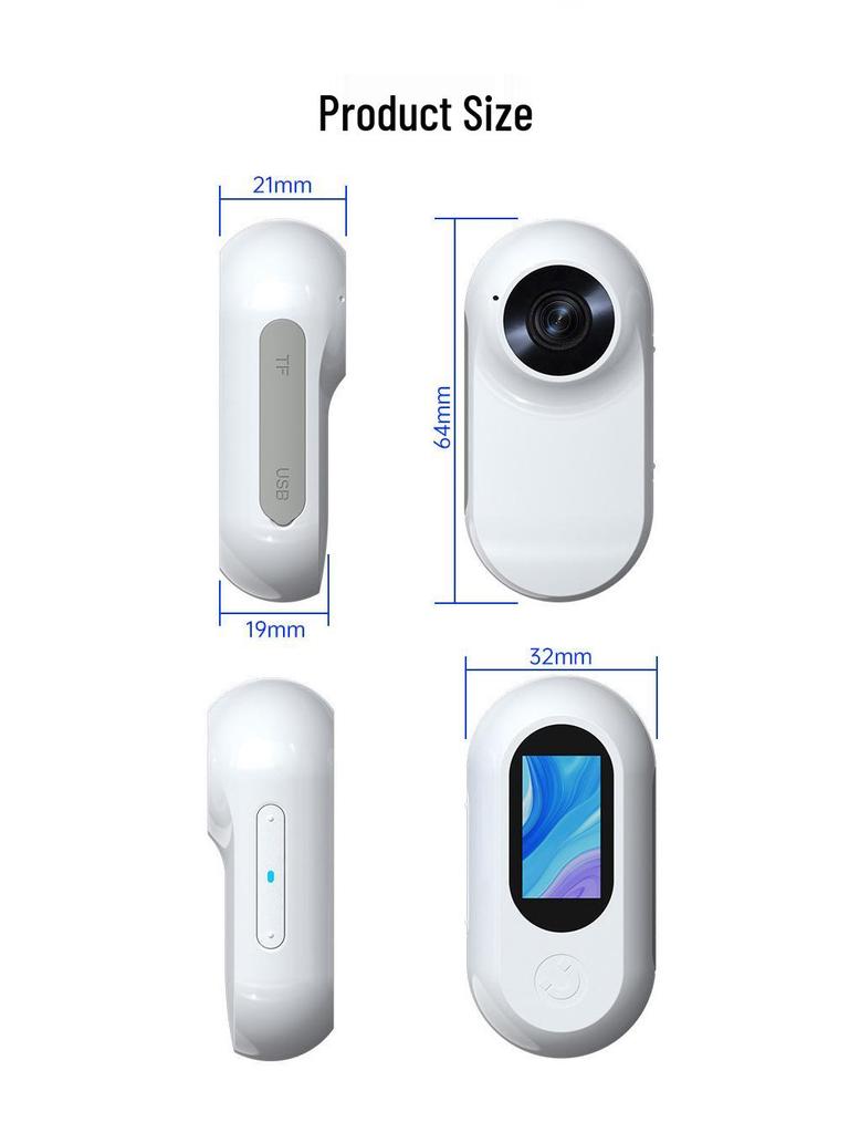 4K HD Thumb Camera with Image Stabilization, Chest Mount, Motorcycle 360° Wearable Action Cam