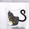 250ml Cartoon Cat Glass Cup 3D Cat Tail High Borosilicate Heat-resistant Glass Cup Household Breakfast Milk Juice Cup Coffee Mug