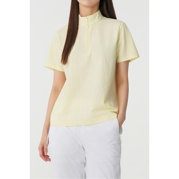 Kolon SporTS Women S ShorT Sleeve Zip Up T ShirT jkTcm25272lye