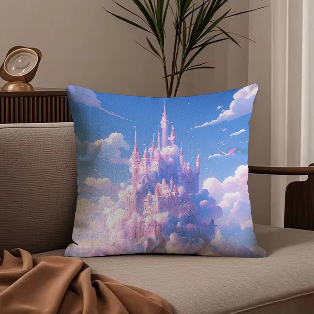 Anime Dreamy Castle Pillow Case null