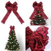 Red Unique Large And Black Checkered Christmas Tree Top Bow For Vibrant Celebrations Holiday