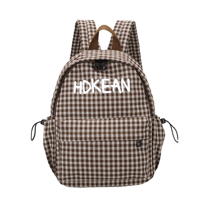 Junior School Bag Women's Check Backpack College Style Travel Backpack
