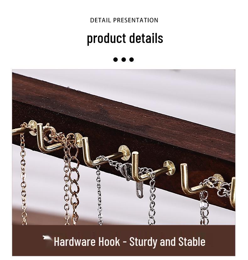 Walnut Jewelry Rack: Stylish Display Stand for Necklaces and Pendants