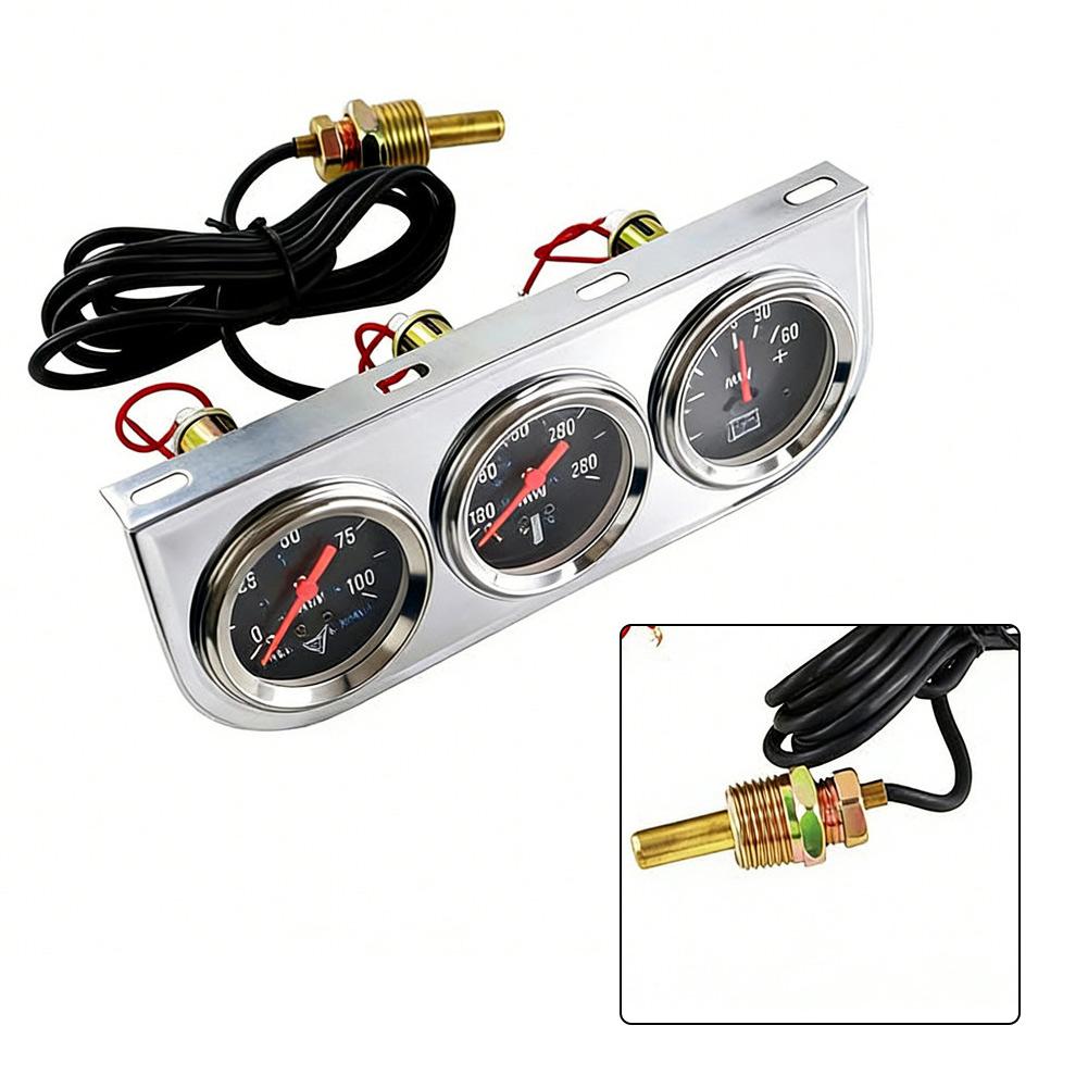 Triple Gauge Cluster For Saloon Cars Lorries Construction Machinery Motorcycles Three-in-one Instrument Cluster Accessories