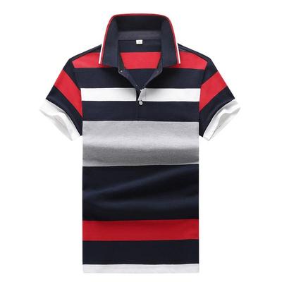Pánské tričko s krátkým rukávem a klopou, business casual, vícebarevné topy