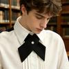 Bow Tie Adjustable Length Soft Touch Pure Color Neck Tie Formal Occasions Business Weddings Parties Outfit Accessory