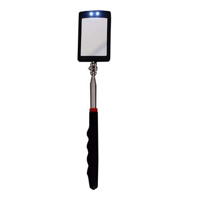 2 LED Lighted Telescoping LED Light Square Telescopic Inspection Mirror Flexible Mechanic