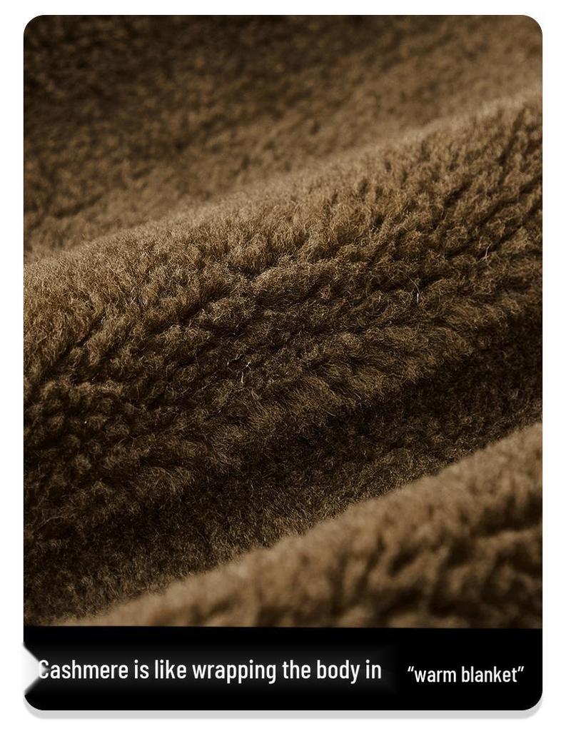 2025 Men's Velvet Jacket: Wear-Resistant, Warm, Detachable Fur Collar, Cotton Coat