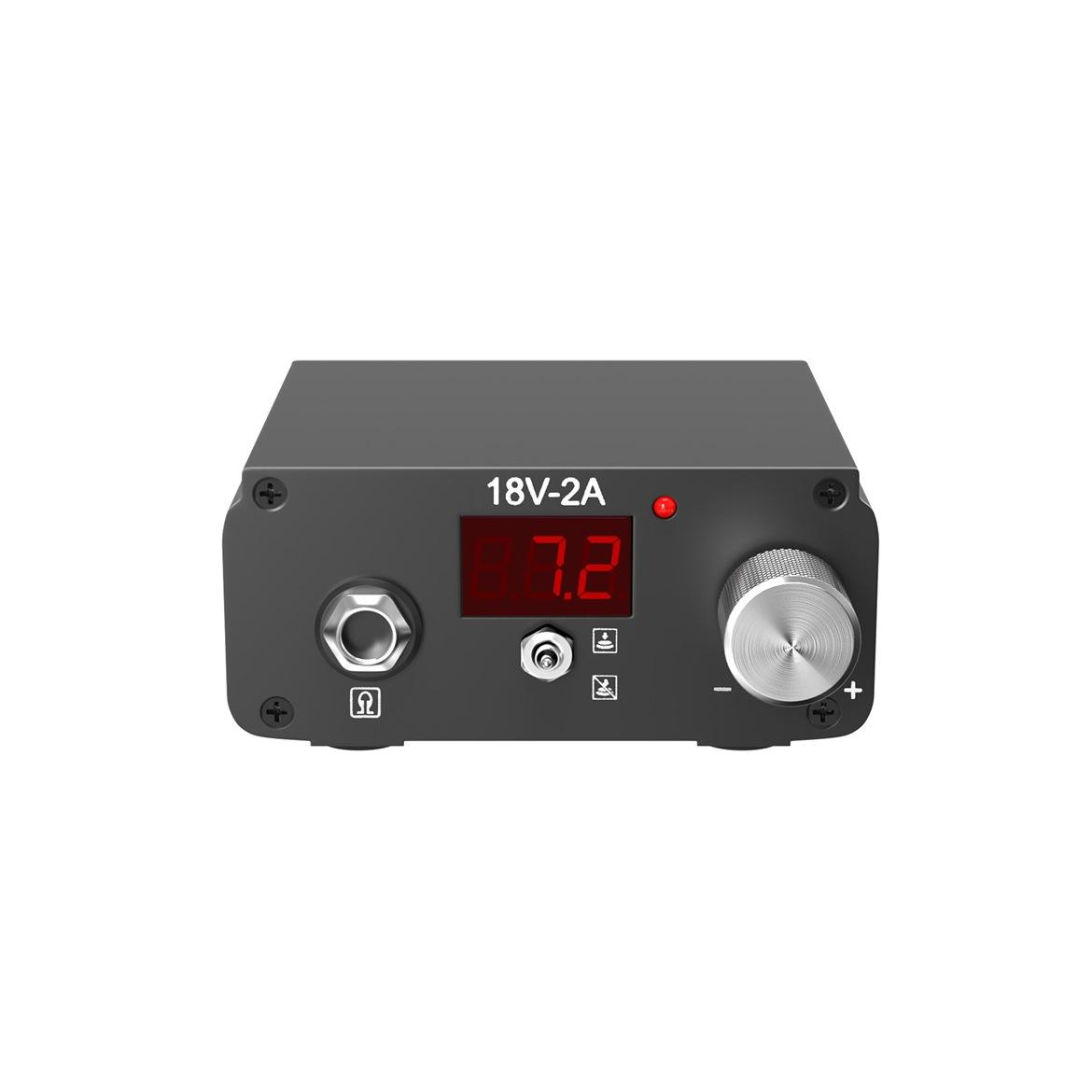 

Блок питания для татуировки с ручным управлением и без педали 18 В-2 А, мощный многофункциональный инструмент для татуировки чёрный