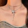 2024 Popular Geometric Sweater Necklace Silver Color Star Pendant Adjustable Stainless Steel Chain Punk Hiphop Jewelr Gift