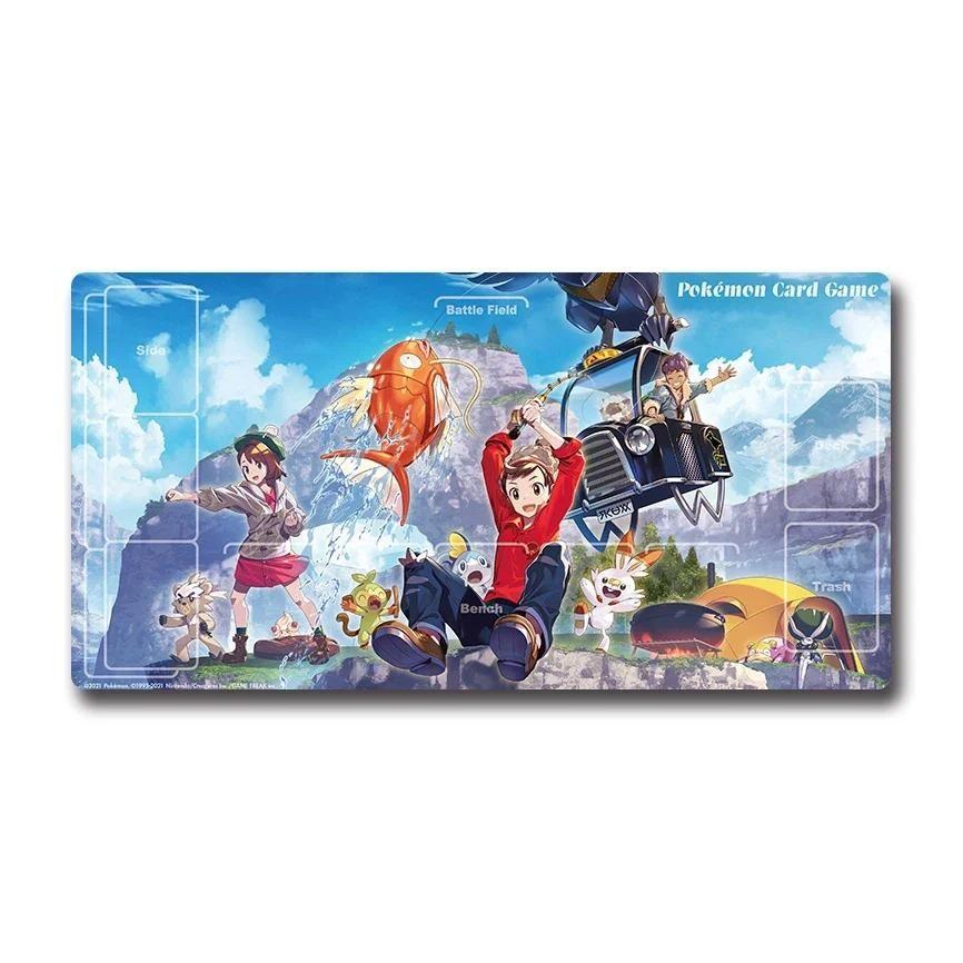 PTCG Adventure Card Pad Eevee Lillie Diy Rubber Action Toy Figures Anime Game Collection Battle Mat