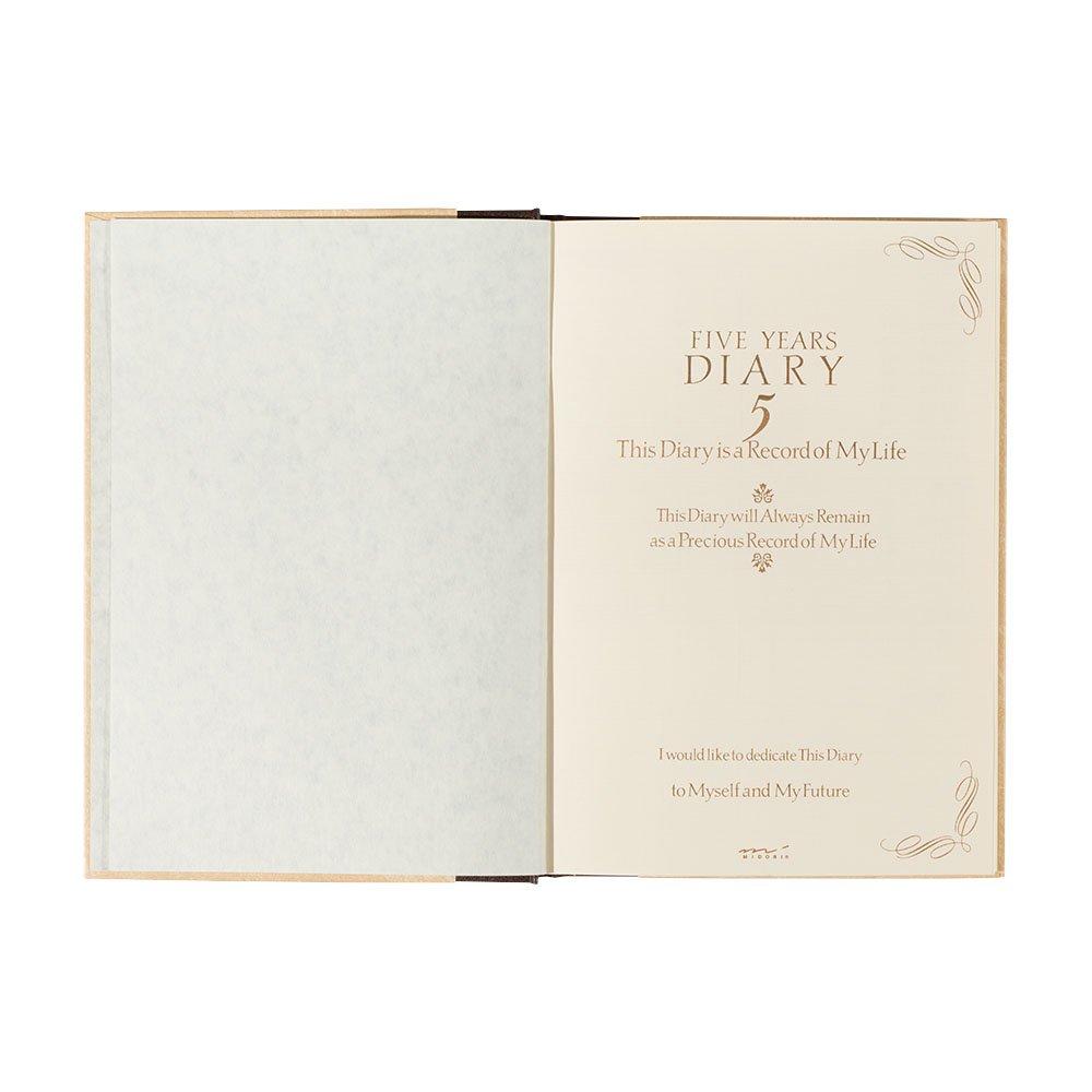 MIDORI 12107001 5-Year Diary, Western Style
