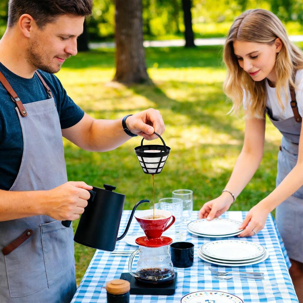 Coffee Filter Cone Mesh Reusable Strainer Replacement Part Coffee Maker Filter for Kitchen Commercial Cafe Workplace Travel