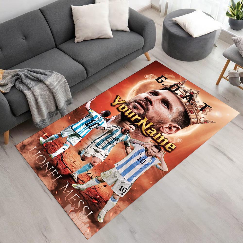 Messi Personalized Text Floor Rug Office Rug Suitable for Kitchen Playrooms Balcony Decorate room Anti-slip Rug Office home decor