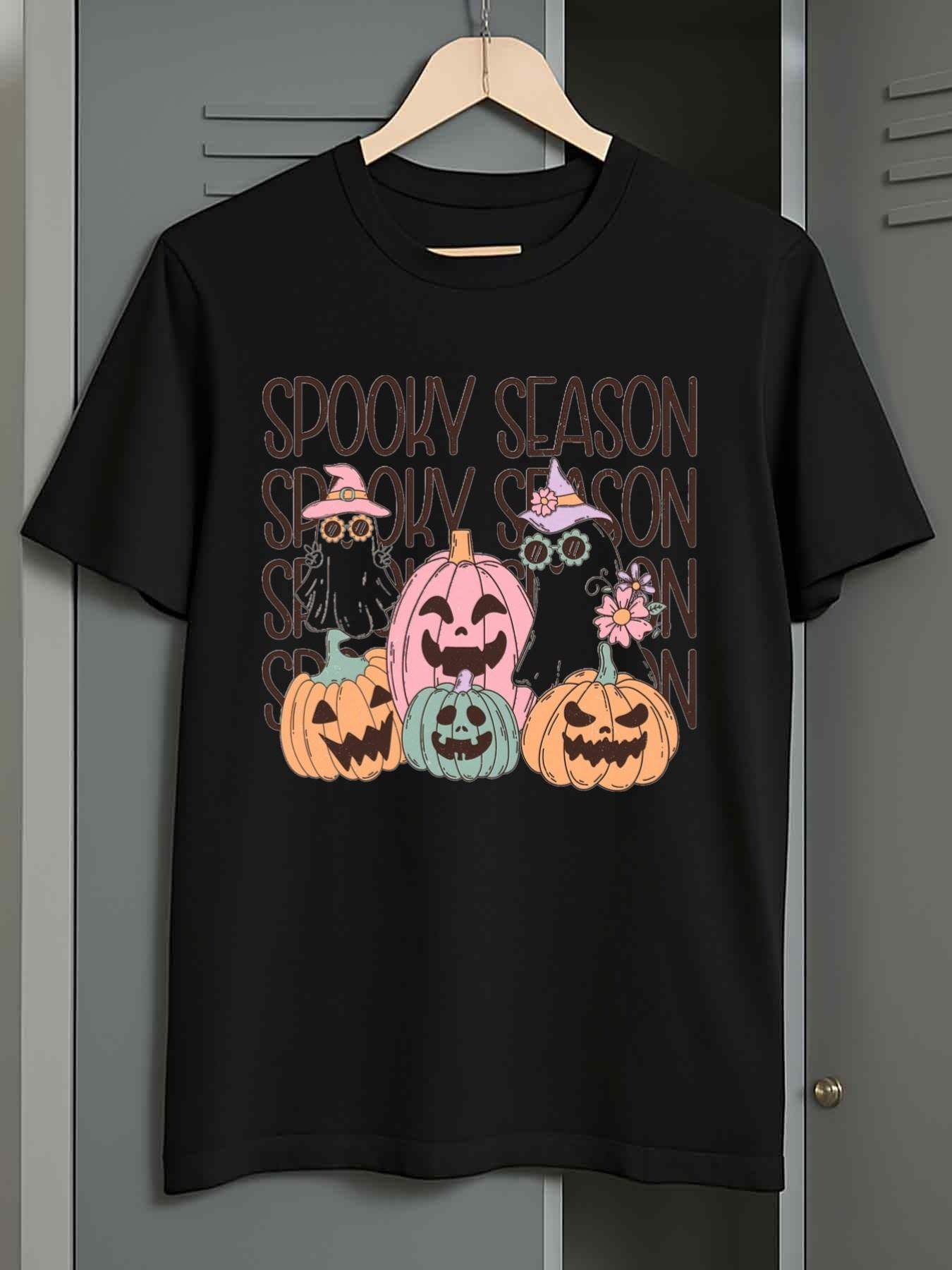 Men s T-Shirt Y2K 1pc -Lanterns and Bats Black 3XL