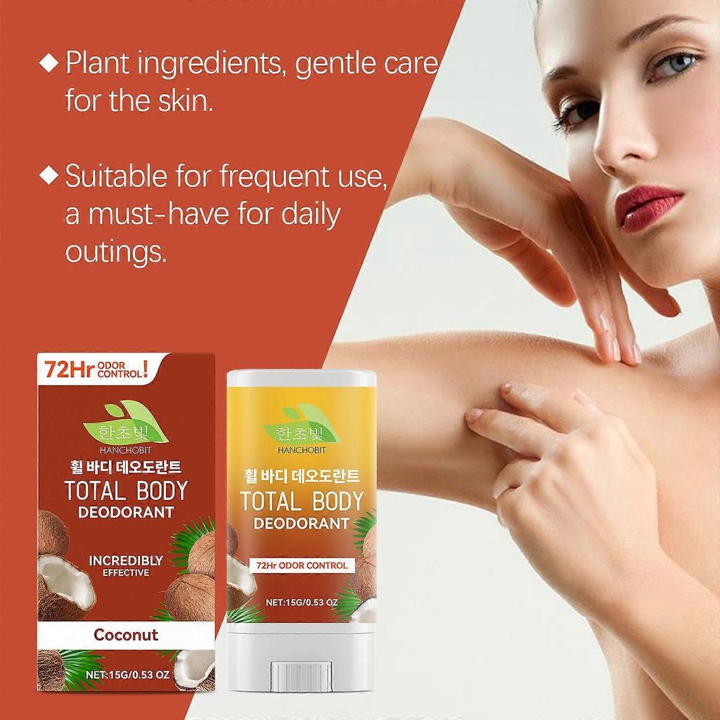 Body care stick with coconut for long-lasting deep cleansing, freshness, non-greasy, and gentle formula.