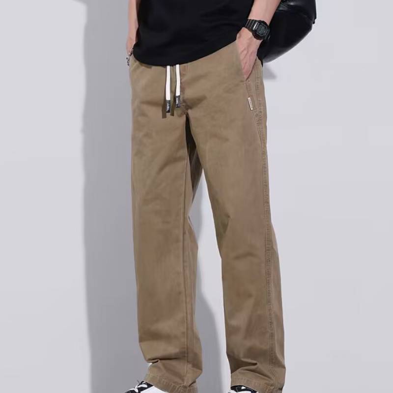 American Retro Mens Casual Pants With Polyester Fabric For Summer Daily Wear