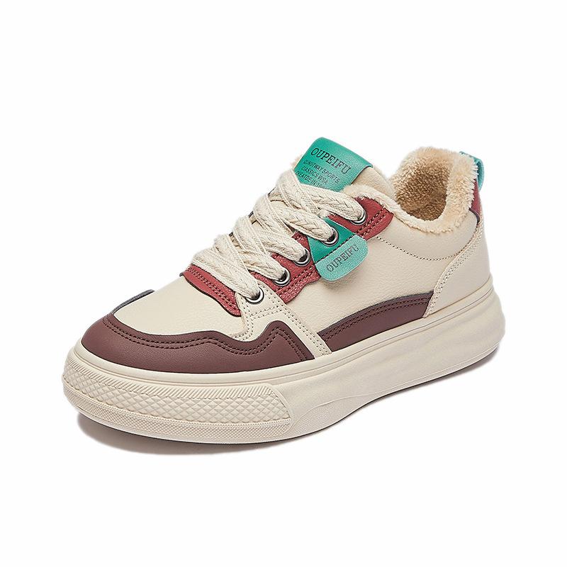 Winter velvet little white shoes new Korean version ins female students platform heightening board shoes casual XF1239-1