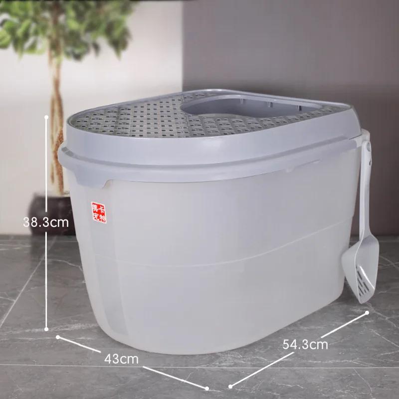 Cat Litter Box Top-entry Fully Enclosed Oversized Splash-proof PetToilet Extra Large Cat Litter Box