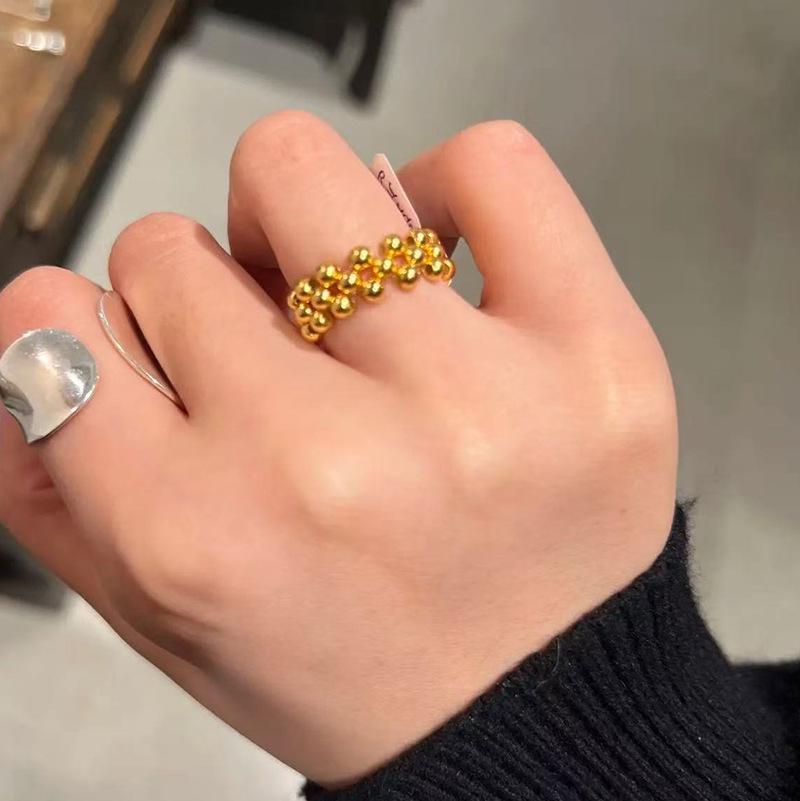 Korean Style Irregular 925 Sterling Silver Women's Versatile Ring, Non-Fading Niche Ins Design