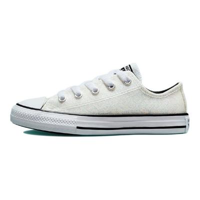 Tênis Chuck Taylor All Star Low GS Winter Glitter Infantil Branco Prata Preto 672099C
