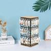 Vintage-Inspired 3-Tier Metal & Wood Jewelry Organizer - Adjustable Display Stand For Earrings, Necklaces, Bracelets