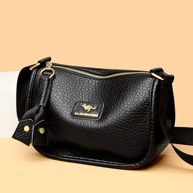Women'S Bag Women'S Shoulder Bag Simple Large-Capacity Pillow Bag Soft Leather Middle-Aged And Elderly Mother Messenger Bag