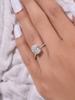 925 Sterling Silver Geometric Four Claw Square Fashion Pink Ring For Women Engagement Wedding Luxury High Quality Fine Jewelry