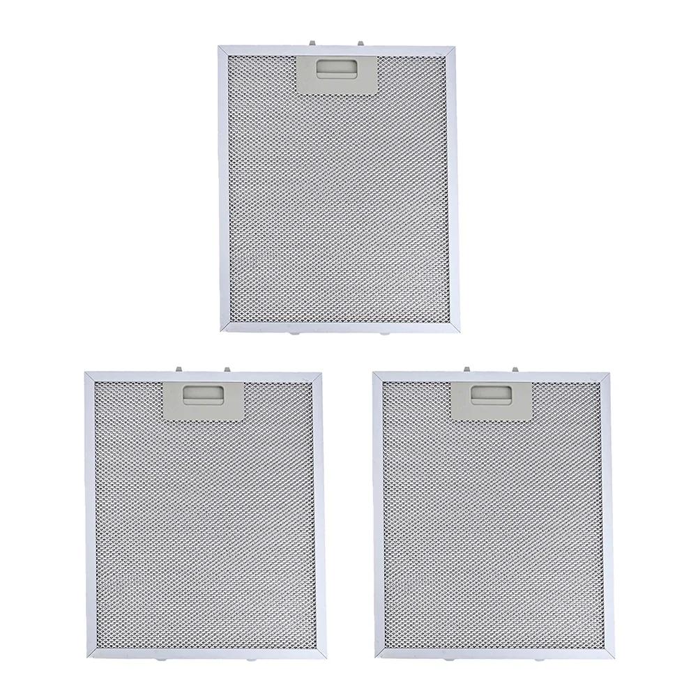 3PCS Grease Filters For RANGEMASTER Cooker Hood Metal 300 X 250mm Silver Filter Household Range Hood Ventilation Accessories