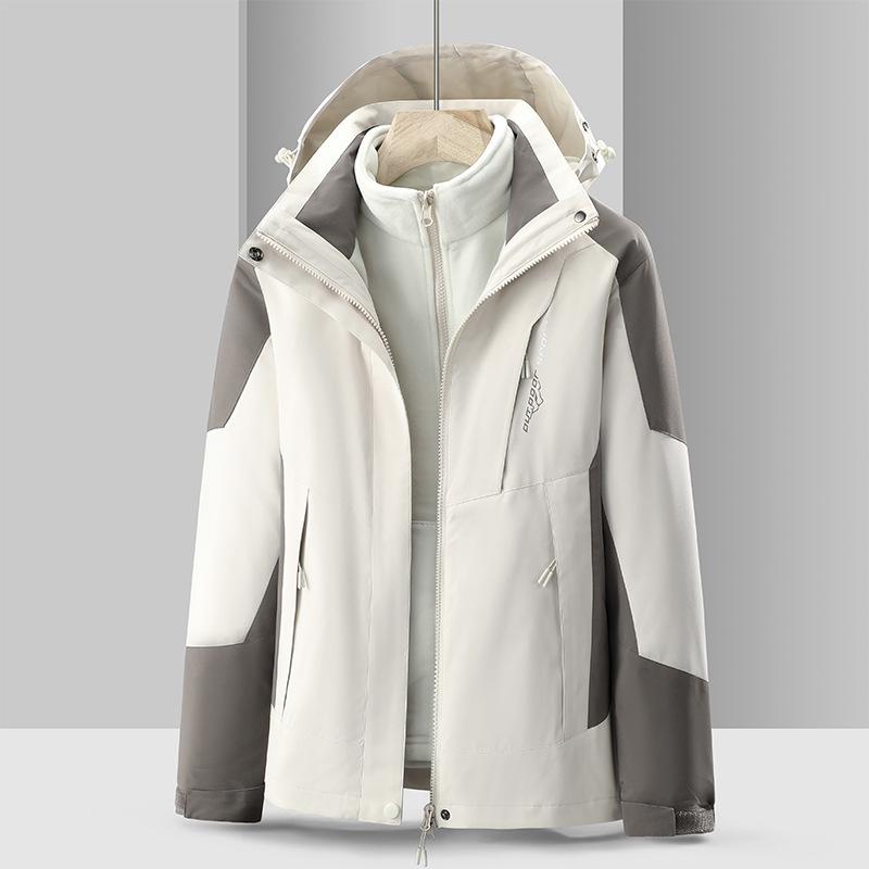 Winter Outdoor Sports Hardshell Men's and Women's Two-piece Three-in-one Men's Coat Windproof Waterproof Mountaineering Clothing